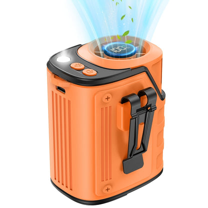 Portable Fan 3600mAh Three-in-One Waist Clip Model with Adjustable Speeds, LED Light and Digital Display