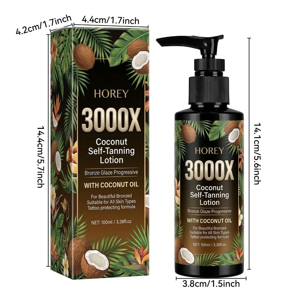 Tanning Lotion 3000X Coconut & Olive Extract Indoor Tanning Accelerator – Deep Bronze Glow Skin-Smoothing Sunless Tanner Keeps Skin Soft