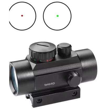 Red Green Dot Sight Scope 1x40 with Picatinny Rail Mount, 2 Reticle Types, Adjustable Brightness for Rifles