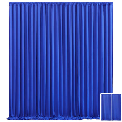 Two-Panel 10 x 10 ft Backdrop Curtain Set with Pole Pockets and 16 Color Options for Events