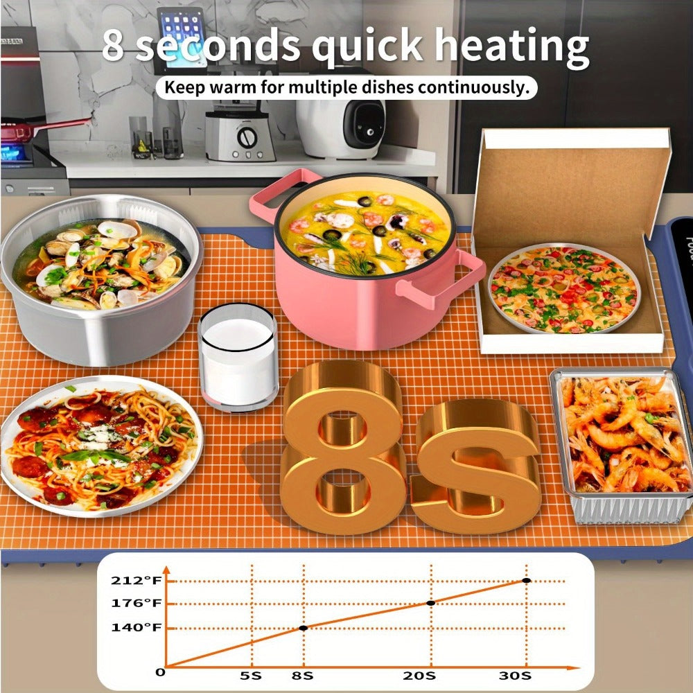 Electric Food Warming Mat with 6 Temperature Levels & Timer for Entryways, Bedrooms and Living Spaces
