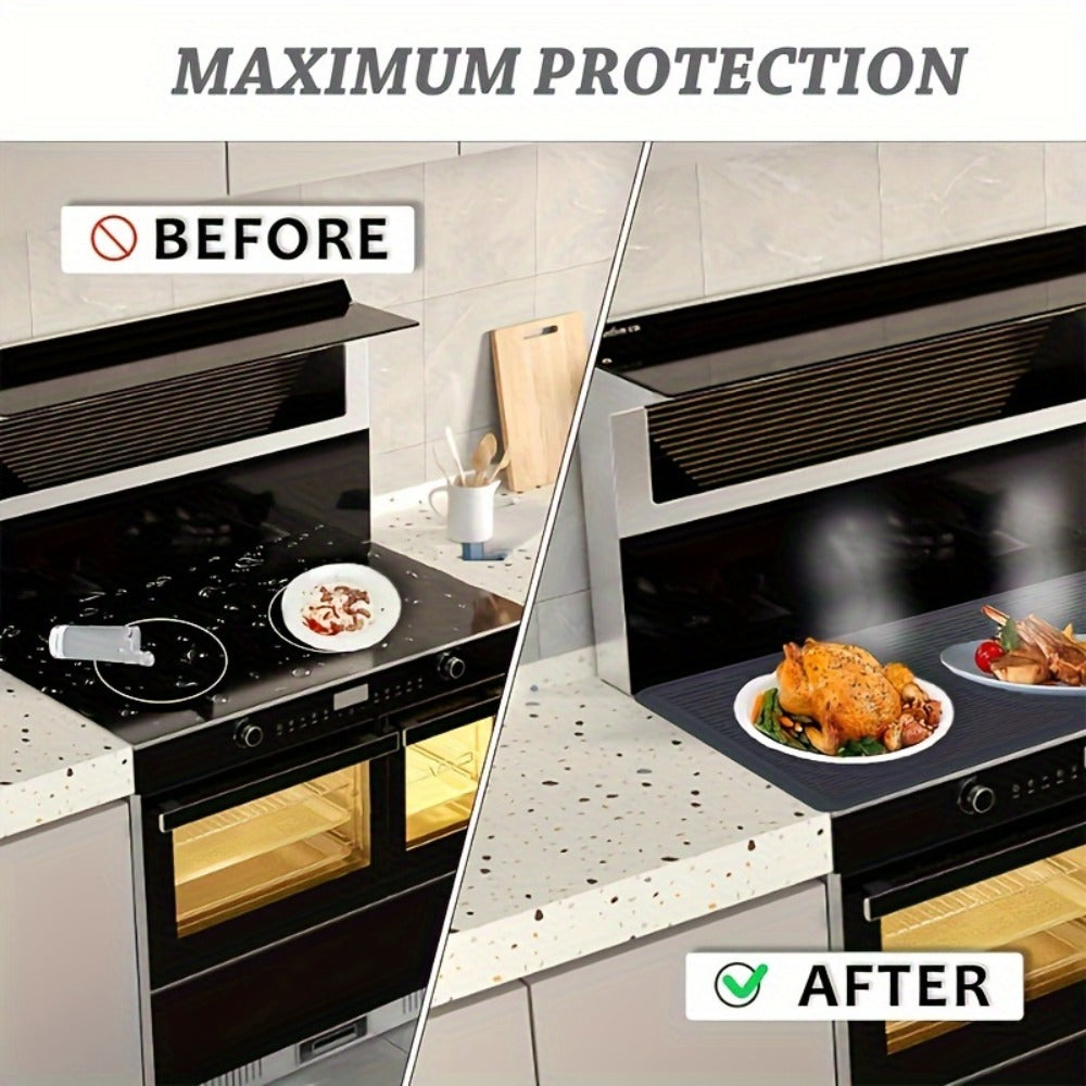 Silicone Stove Top Cover Protector 28x20 Inch, Heat-Resistant Glass Cooktop Cover for Electric & Ceramic Stoves