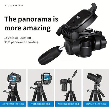 Camera Tripod 74 Inch Aluminum Alloy with Dual Quick Release Plate, Phone Clip & Carrying Bag, Professional Stand for DSLR