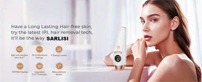 IPL Hair Removal Device for Women & Men 999, 900 Flashes – Permanent At-Home Hair Remover 9 Energy Levels Painless Full Body Legs Arms
