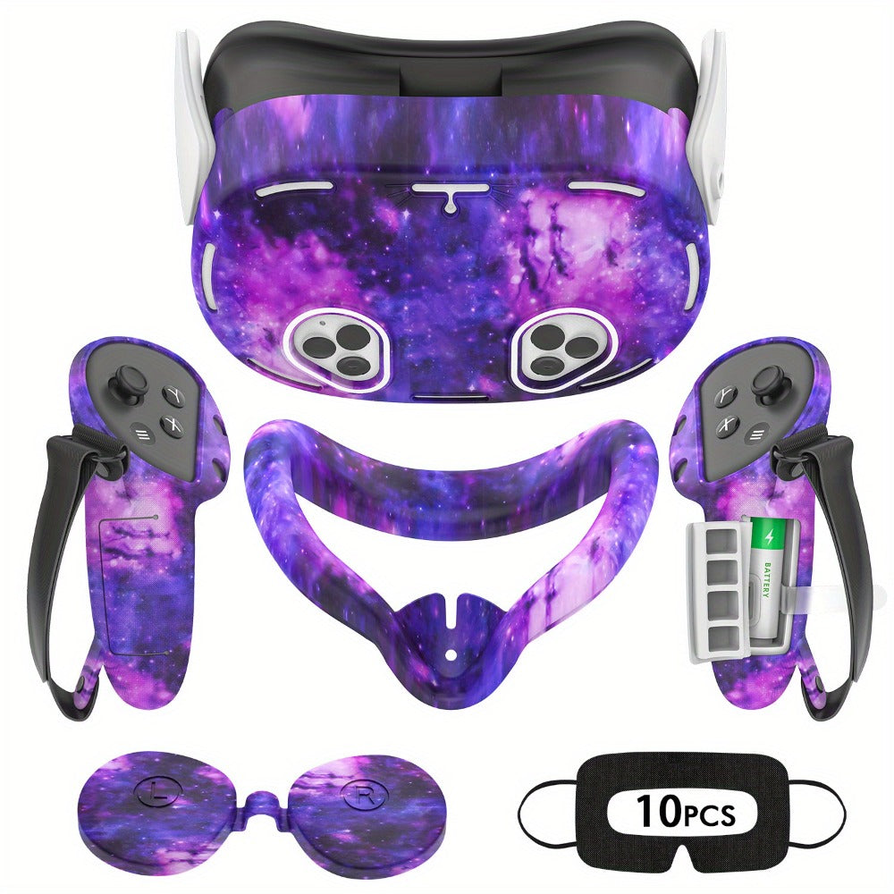 Meta Quest 3S Silicone Cover Set - VR Face Cover Shell Controller Grip Case Camera Lens Protector for an Everyday Personal Care Routine