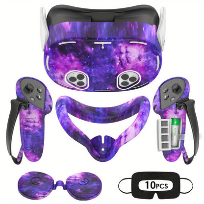 Meta Quest 3S Silicone Cover Set - VR Face Cover Shell Controller Grip Case Camera Lens Protector for an Everyday Personal Care Routine