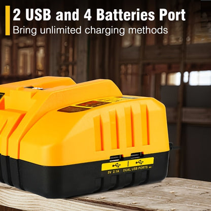 4-Port Dewalt Battery Charger DCB104 12V 20V Max 2 USB Ports for Entryways, Bedrooms and Living Spaces