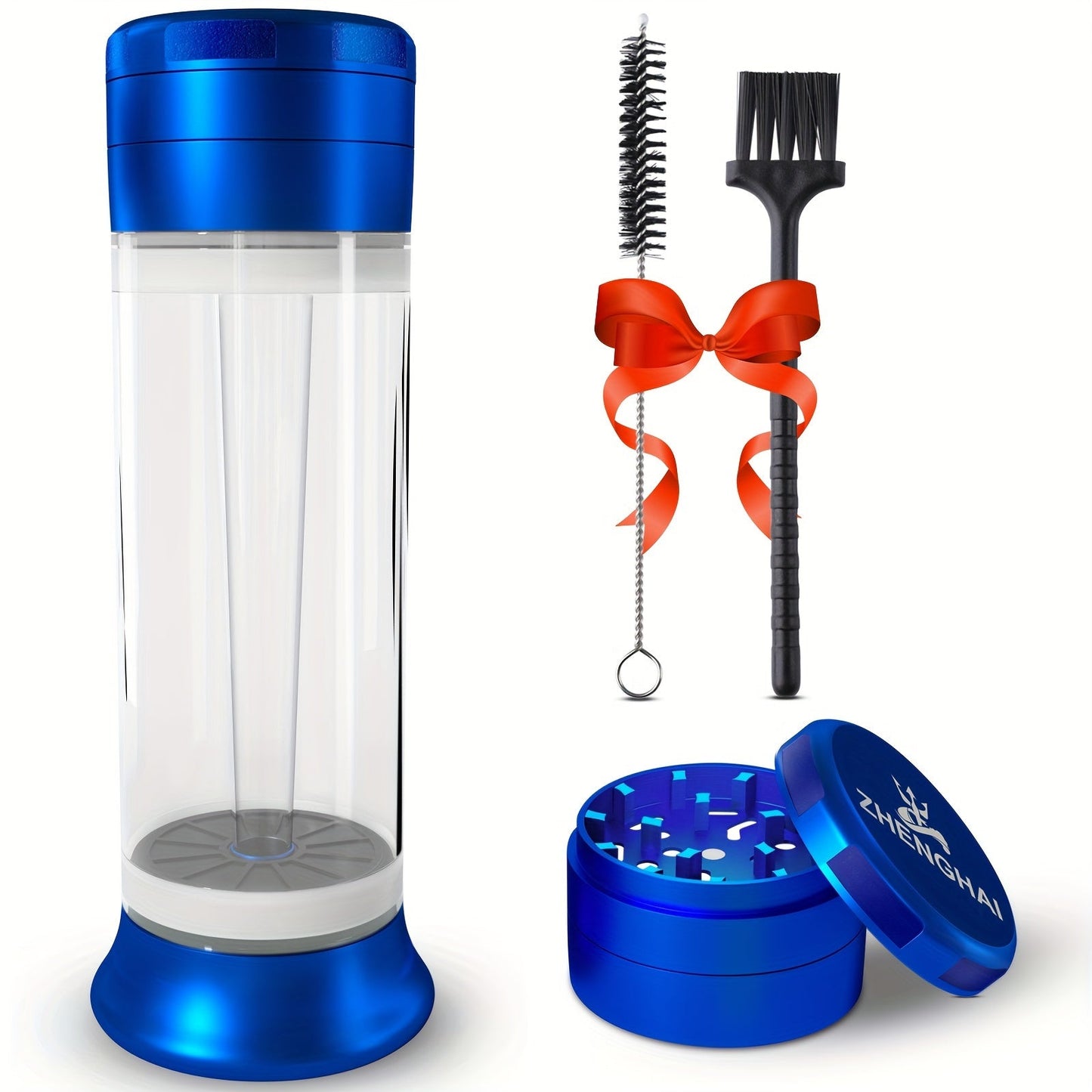 3-in-1 Herb Grinder with Cone Loader & Rolling Machine, Multifunctional Tobacco Grinder Blunt Joint Roller Filling Storage All-in-One