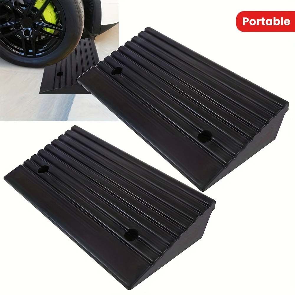 Curb Ramp 2-Pack Portable Plastic Threshold Ramp Set for Low Floor Vehicles, Motorcycles, Wheelchairs