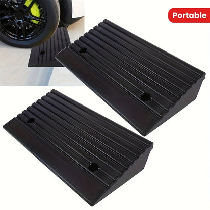 Curb Ramp 2-Pack Portable Plastic Threshold Ramp Set for Low Floor Vehicles, Motorcycles, Wheelchairs