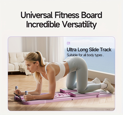 Portable Pilates Reformer Board 9-in-1 – Foldable Ab Wheel & Push-Up Workout Machine for Full Body Core Training