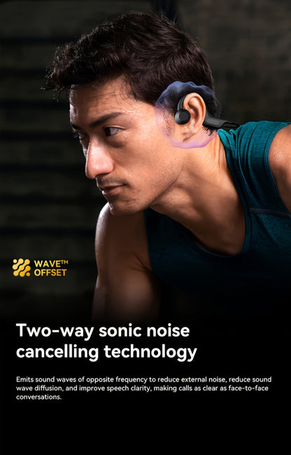 Open Ear Air Conduction Headphones Wireless, Mosyxe Sport Earphones with Noise Cancelling Mic, Seamless Bluetooth Pairing