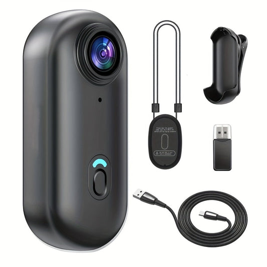 Thumb Size 1080P Body Camera Wearable Clip-On Sports Cam, 1.25oz Magnetic Mount, 150-Min Battery