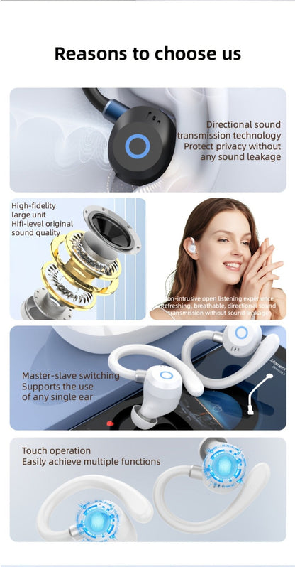 Wireless Earbuds Stereo In-Ear with LED Display Case, Touch Controls and Black, Blue or White Options