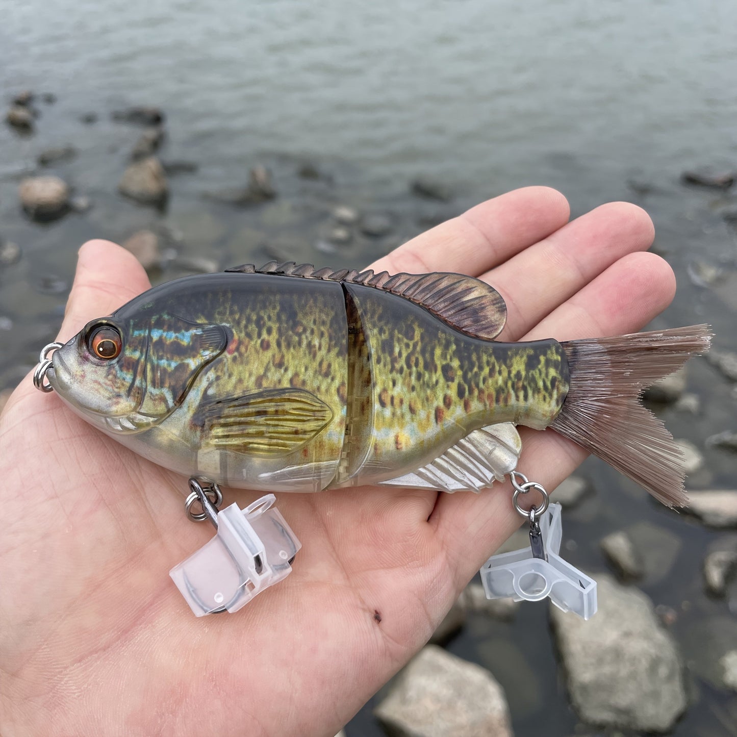 Realistic Hard Fishing Lure 14.5cm Transparent Green Blue Body Large Eyes Sharp Hooks Natural Pattern for Bass Pike Trout Beginners