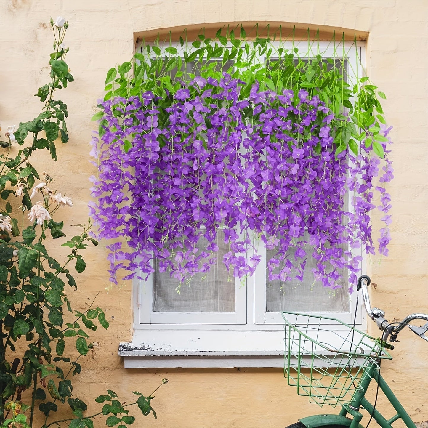 Artificial Flowers 24-Pack Wisteria Vine Garland with 3.6FT Silk Strands in Five Color Options