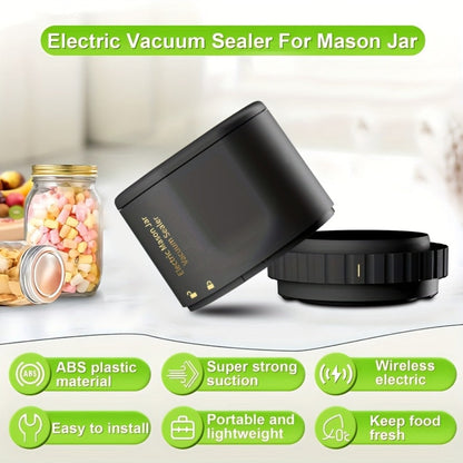 Electric Mason Jar Sealer One-Touch Vacuum Seal - 2025 New Model Jar Sealer Kit with Wide Mouth & Regular Mouth Lids