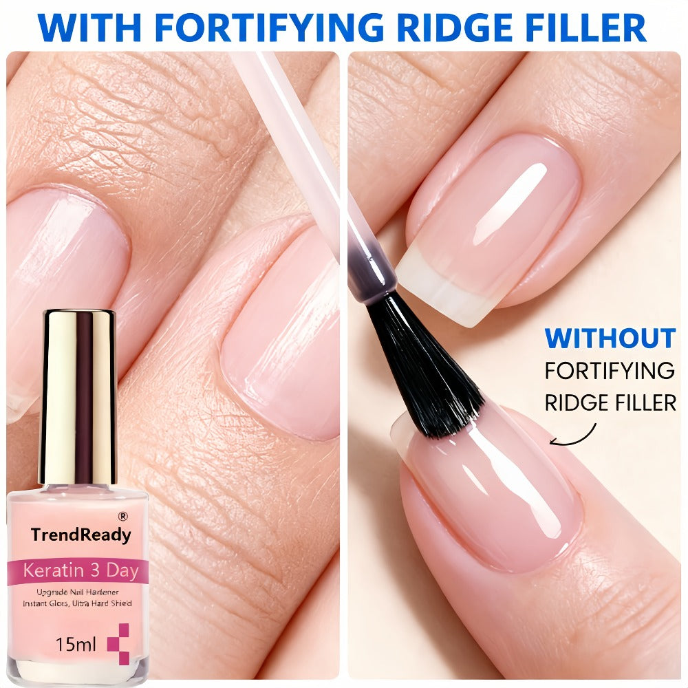 Nail Hardener Base Coat 2 Pack – Protein Repair Strengthener Treatment, HEMA-Free, Ridge Filler, Clear Polish for Weak Brittle Peeling
