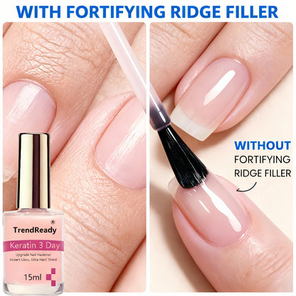 Nail Hardener Base Coat 2 Pack – Protein Repair Strengthener Treatment, HEMA-Free, Ridge Filler, Clear Polish for Weak Brittle Peeling