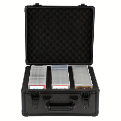 Graded Card Slab Storage Box 3-Compartment for PSA BGS FGS SGC – Premium Black Carrying Case 13.5x11.5x7.1 Inch Protects Slabs and Sleeved