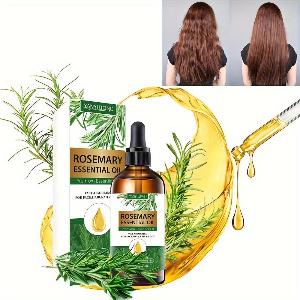 Rosemary Essential Oil Set with Three 100mL Amber Dropper Bottles for Home Fragrance and DIY Scent Projects