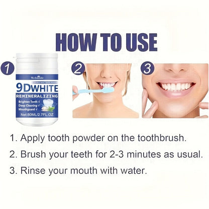 Hydroxyapatite Tooth Powder 2-Pack Remineralizing Fluoride-Free Deep Cleaning Whitening Mint Toothpowder