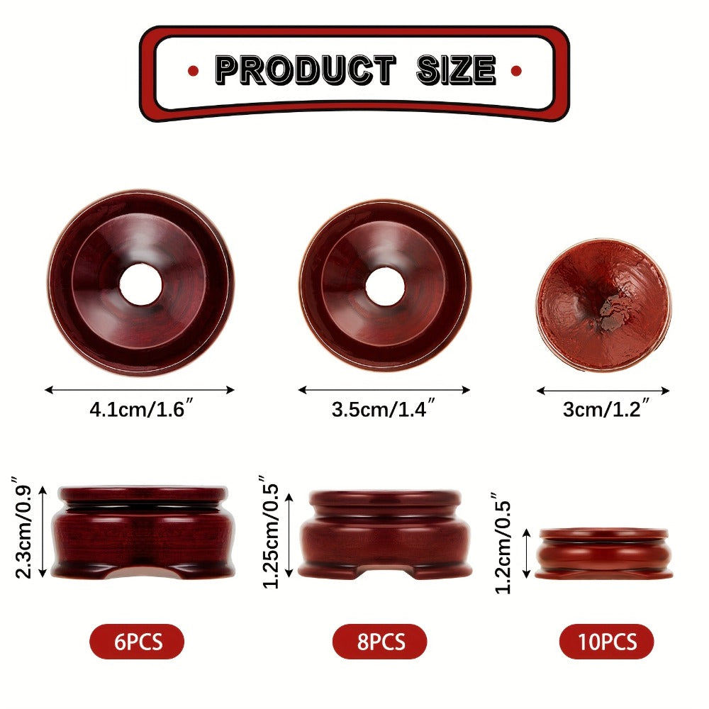 Crystal Sphere Stands 24pcs 3 Sizes, Wood Ball Holder Display Stand for Crystal Balls Eggs Gemstone Rocks
