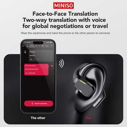 AI Translation Wireless Earbuds Real-Time 135 Languages Open-Ear Design Full-Color Touch Screen for an Everyday Personal Care Routine