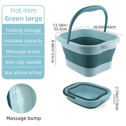 Foldable Foot Bath Tub Collapsible Foot Soak Basin 3.96 Gallon with Carry Handle Portable Pedicure Soaking Tub Space-Saving Easy Clean