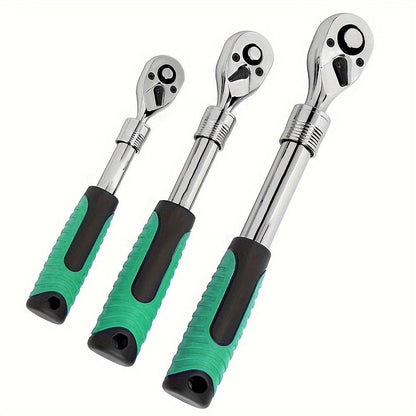 Three-Piece Ratchet Handle Set with 1/4, 3/8 and 1/2-Inch Drives, 72- or 24-Tooth Options Pictured
