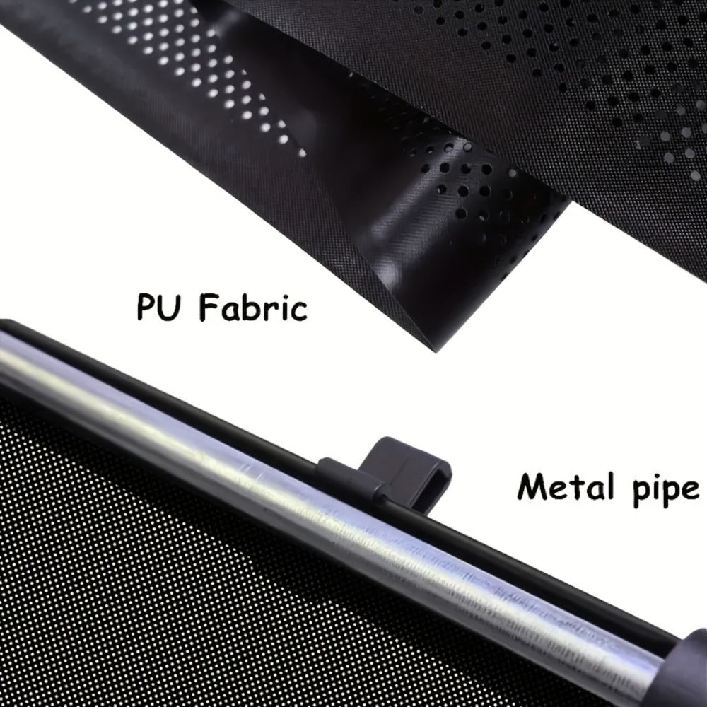 Car Window Curtains 2pcs Retractable PVC Side Window Shades One-Click Storage UV Block Anti-Glare Heat Shield Easy Install Suction Cup Hook