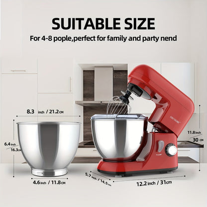 Stand Mixer 4.5 Qt Tilt-Head 500W Electric Kitchen Mixer 6-Speed Multifunctional with Dough for Home Cooking, Dining and Outdoor Meals