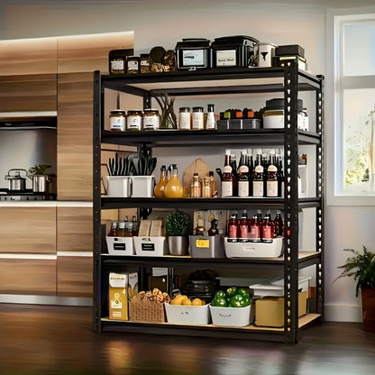 Metal Shelving Unit 72 Inch, Adjustable Steel Storage Rack for Garage, Warehouse, Home & Office, Industrial Style Utility Shelf
