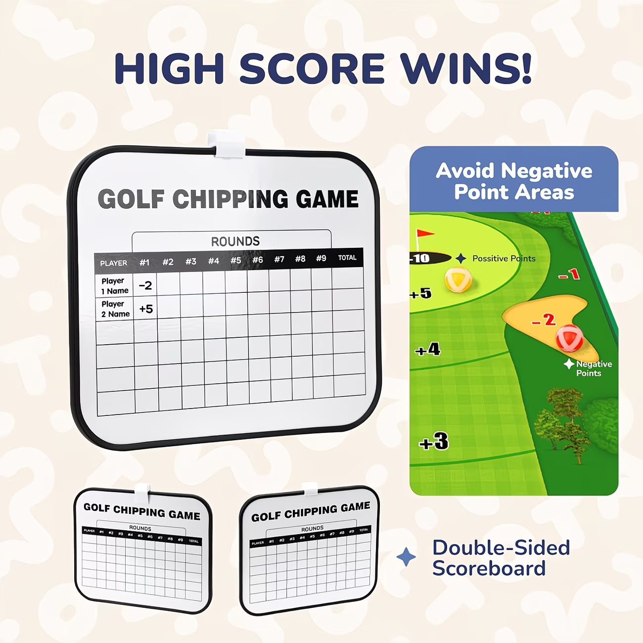 Golf Chipping Game Mat Set for Adults – Indoor Outdoor Golf Game Equipment with 12 Sticky Balls, 4 Ground Stakes