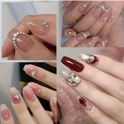 Nail Rhinestone Adhesive Gel 2pcs 0.34oz Clear Sticky Glue for 3D Nail Art Gems Charms Crystals Drill Jewelry