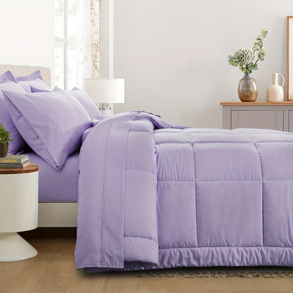 7 Piece Comforter Set Luxury Soft Fluffy Bedding All Season Bed in a Bag with Comforter Fitted Sheet Flat Sheet Pillowcases Hypoallergenic