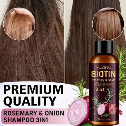 Onion Rosemary Biotin 3-in-1 Shampoo Bar for Hair Growth & Damaged Hair - Scalp Cleansing for Bath Time, Home Spa and Personal Care