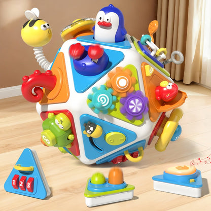 21-in-1 Toddler Busy Board Activity Cube, Early Educational Sensory Toy for Boys & Girls Ages 1-3