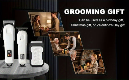 Cordless Hair Clipper Set for Men USB Rechargeable Electric Shaver with LED Display – Professional Grooming Kit 2 or 3 Piece Wireless Hair