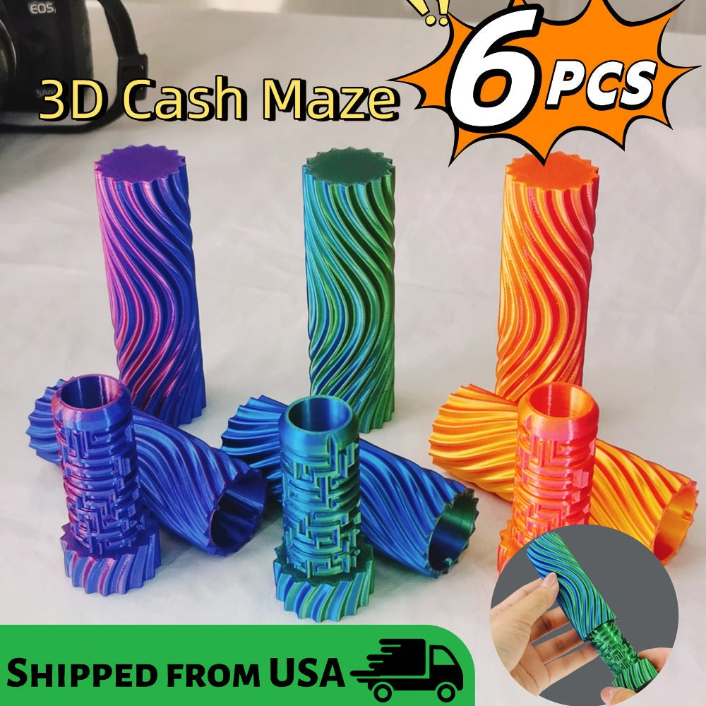 3D Cash Maze Gift Box Set of 6 – Puzzle Money Gift Box, 3D Printed Festive Present Container for Cash & Gift Cards