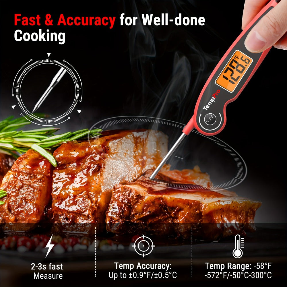 Instant Read Meat Thermometer with Motion Sensing, Digital Food Thermometer for Kitchen BBQ Grill Smoker Oil Candy Cooking