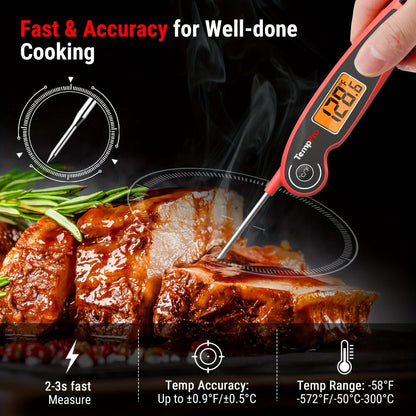 Instant Read Meat Thermometer with Motion Sensing, Digital Food Thermometer for Kitchen BBQ Grill Smoker Oil Candy Cooking