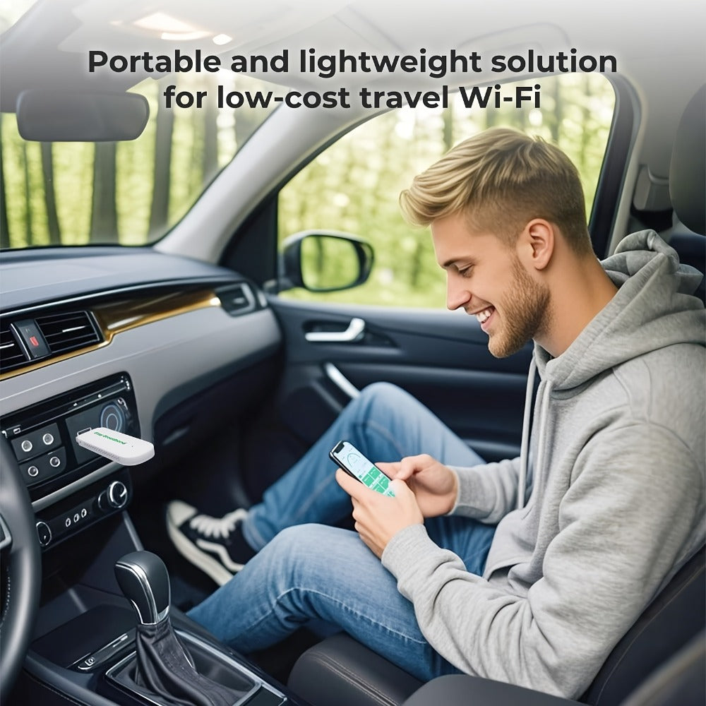 EIOTCLUB 4G LTE USB WiFi Dongle Portable Hotspot - Pre-Installed SIM & 1GB Trial Data, 150Mbps, Supports 10 Devices