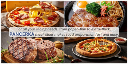 Electric Meat Slicer 0-15mm Adjustable Thickness, Home & Commercial Deli Food Cutter for Meat, Vegetables