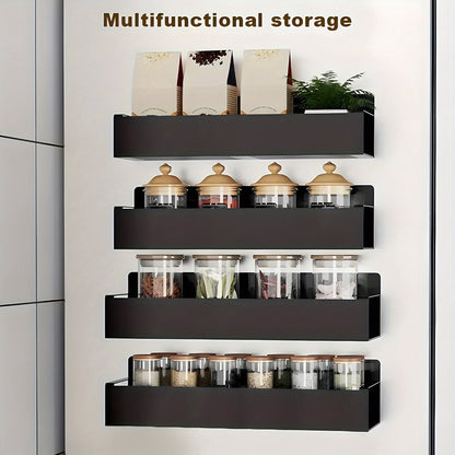 Magnetic Storage Box Organizer for Refrigerator, Washing Machine & Coffee Machine – Strong Magnetic Adsorption No-Drill Spice Rack & Kitchen