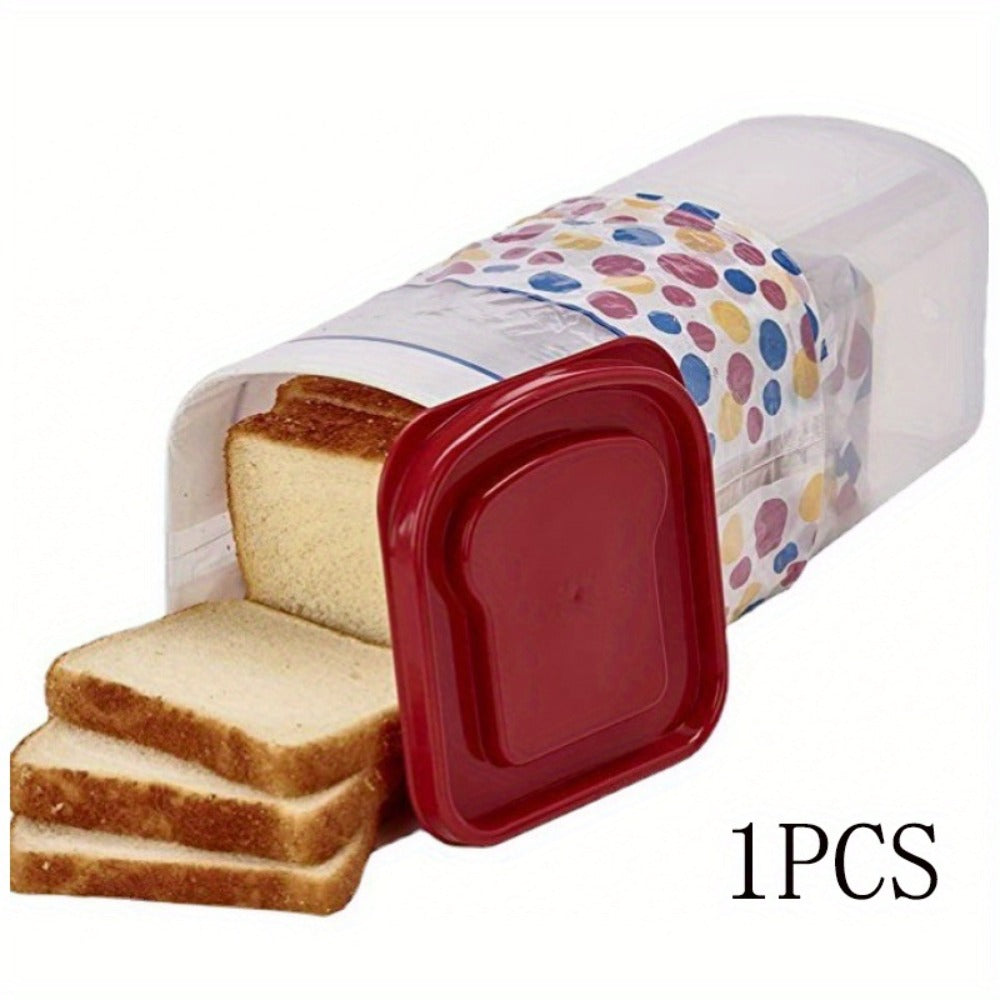 Food Storage Containers Rectangular Bread Keeper with Flip-Top Lid in Red or Black for Kitchen and Camping