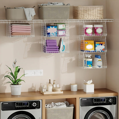 Hanging Laundry Basket Organizer 3pcs – Foldable Laundry Bag with 360° Rotating Hook for Washing Machine & Drying Rack
