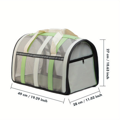 Foldable Pet Carrier Bag Breathable Mesh – Portable Soft Sided Tote for Cats & Small Dogs, Collapsible Travel Handbag, S/M/L, 7 Colors