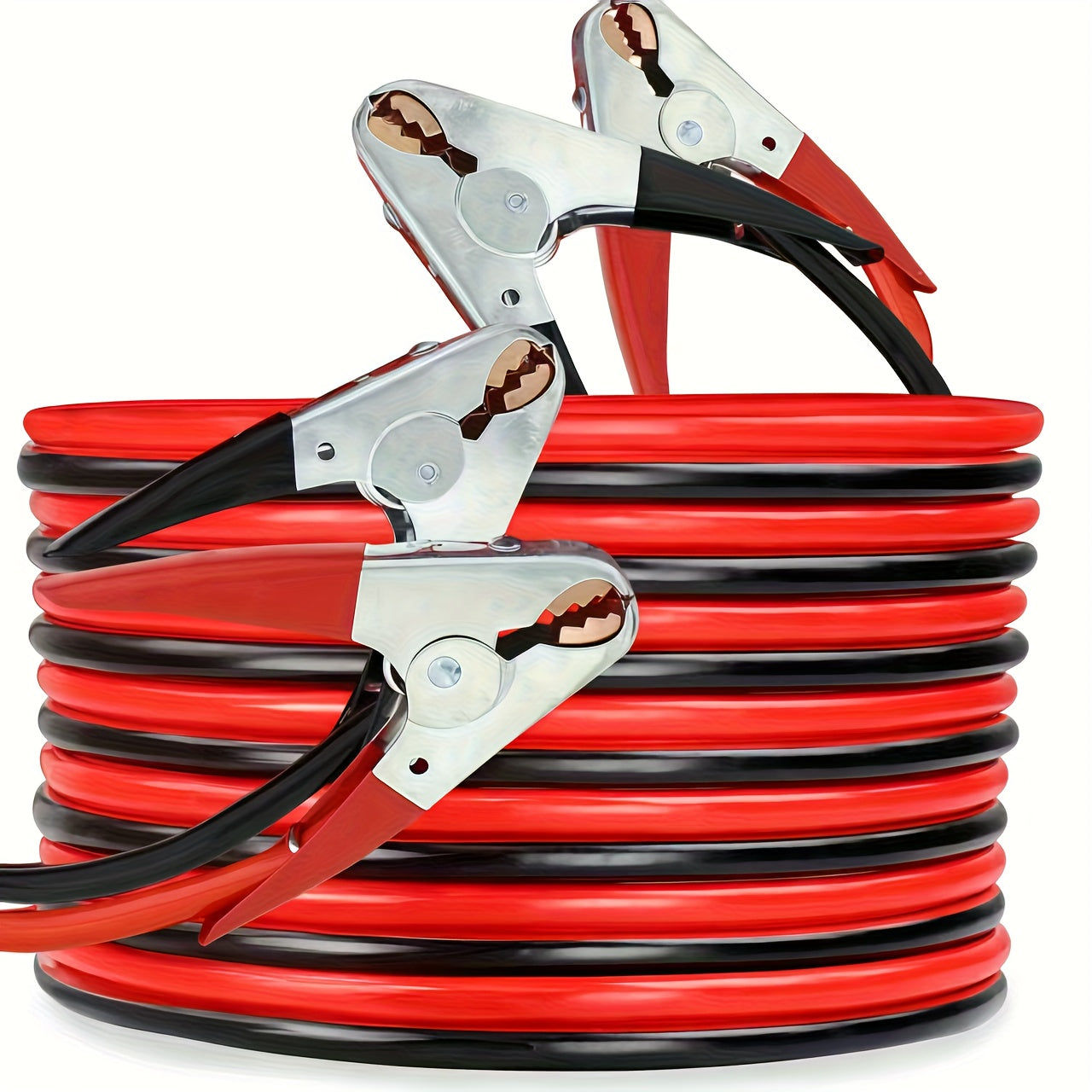 20-Foot Red and Black Jumper Cable Set with Four Clamps, Carrying Bag and 2-Gauge 800A Source Label