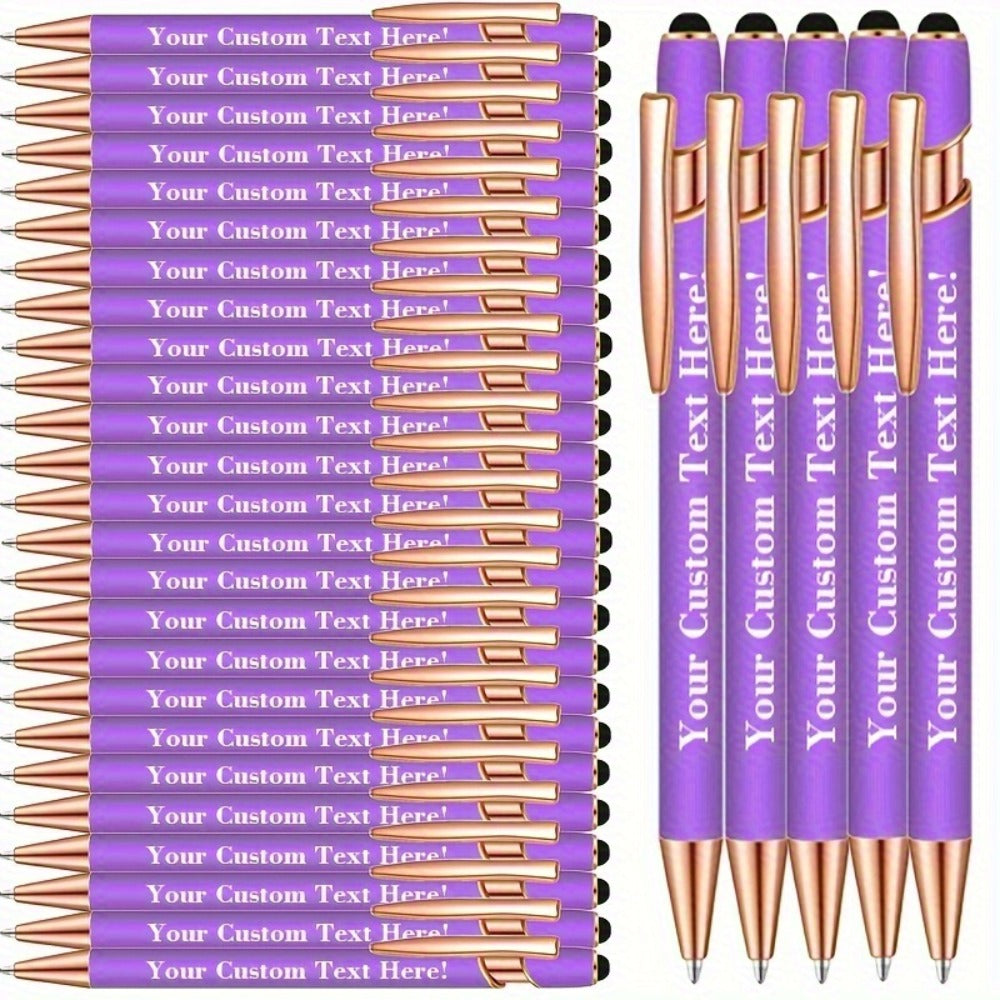 Ballpoint Stylus Pens 30 Pack – 2-in-1 Touchscreen Stylus & Ballpoint Pen with Comfortable Grip, Personalized Engraving